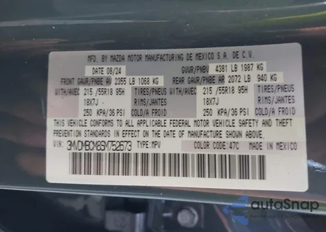 2025 Mazda Cx-30 2.5 S Carbon Edition from USA, damaged, VIN 3MVDMBCM8SM752673